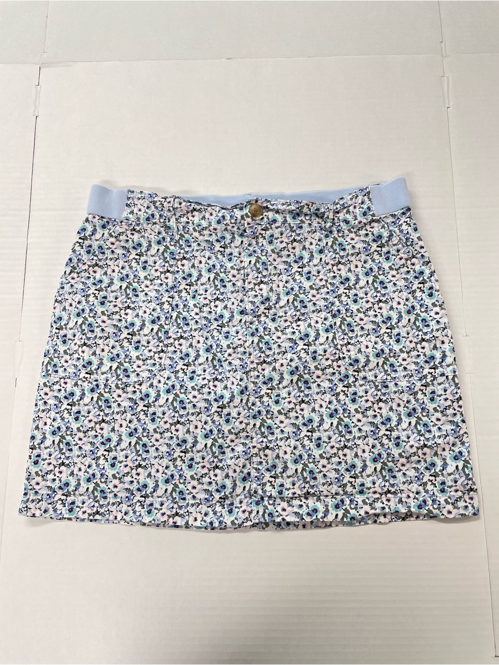 Lee Skort Mid Rise Women’s 16M Regular Fit Blue Floral Pockets Shorts Athletic